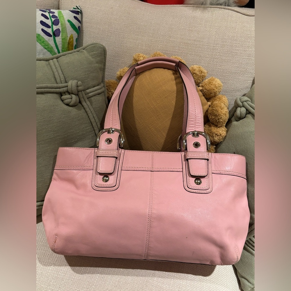 Coach SoHo Pink Shoulder Bag with Cherry Charm - Picture 2 of 12